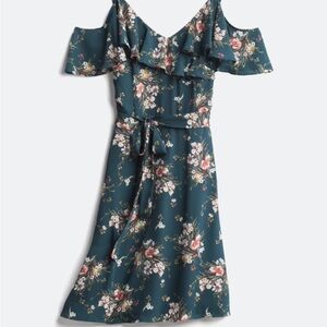 Collective Concepts Blue Midi Sundress with Cold Shoulder